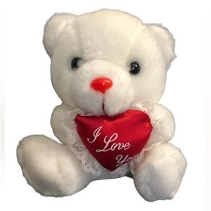 ♥️I LOVE YOU WHITE TEDDY BEAR VALENTINES DAY 6” STUFFED PLUSH♥️